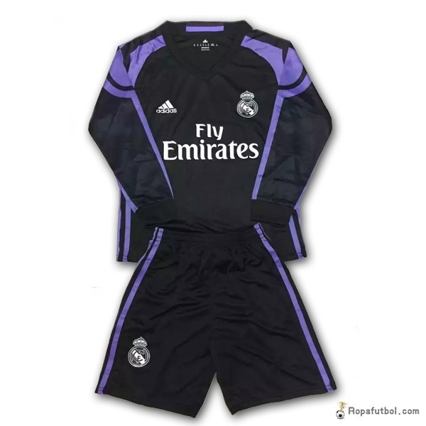 Camiseta Real Madrid Replica Tercera Ropa ML Niños 2016/17 Negro